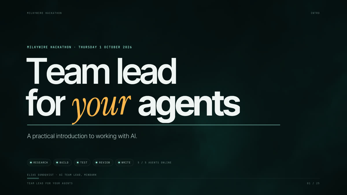 Title slide: Team lead for your agents